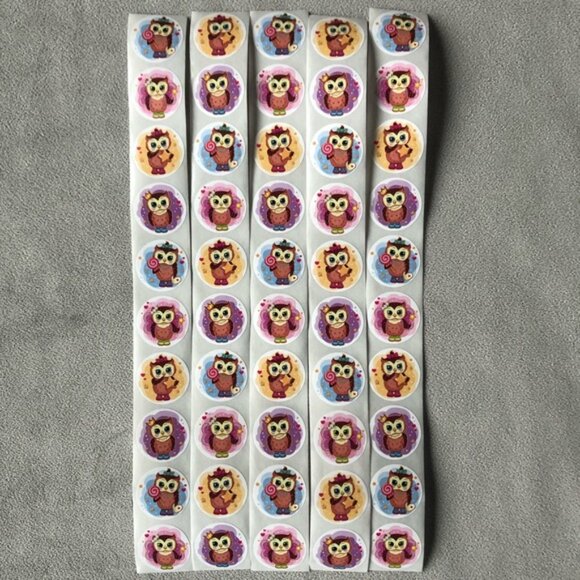 200 One Inch Stickers ~ Animal Theme ~ Owl Kawaii Asian Cat Wild Animals - Picture 5 of 9